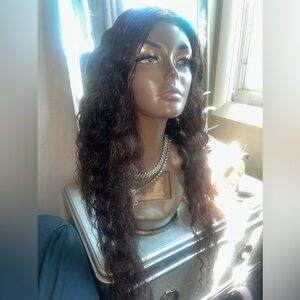 100% human hair glueless lace wig 28 inches